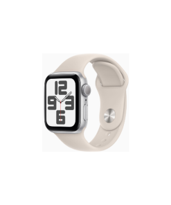 Apple Watch SE 2ª Gen (GPS) - Caja de Aluminio en Color Plata de 40 mm - Correa Deportiva en Color Blanco