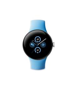 Google Pixel Watch 2 con Fitbit y Google - Control de frecuencia cardiaca, gestión del estrés y seguridad - Smartwatch Android - Caja de aluminio en Plata - Correa deportiva en Azul- Wi-Fi - Solo probado