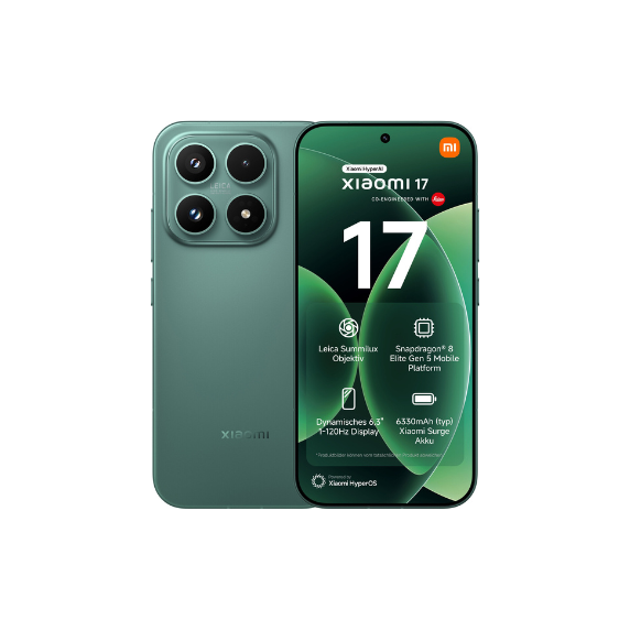 XIAOMI 17 - Smartphone de 12+512GB, Lentes óptica Leica Summilux, Snapdragon 8 Elite Gen 5, HyperAI, Cargador no Incluido, Verde (Versión ES)