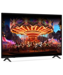 Smart TV LG UHD AI 65UA75006LA de 65 pulgadas, vista en ángulo con peana de dos patas